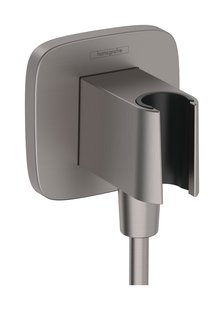 Hansgrohe FixFit Q muuraansluitbocht met handdouchehouder, Brushed Black Chrome