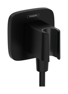 Hansgrohe FixFit Q muuraansluitbocht met handdouchehouder, mat zwart