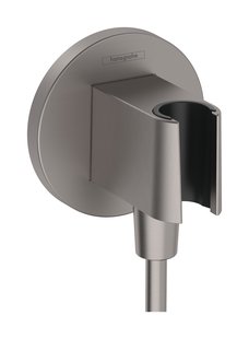 Hansgrohe FixFit S muuraansluitbocht met handdouchehouder, Brushed Black Chrome