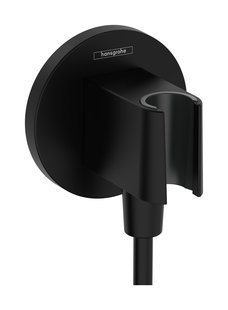 Hansgrohe FixFit S muuraansluitbocht met handdouchehouder, mat zwart