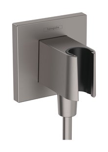 Hansgrohe FixFit E muuraansluitbocht met handdouchehouder, Brushed Black Chrome
