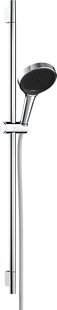 Hansgrohe Rainfinity doucheset 130 3jet EcoSmart met glijstang S Puro 90 cm, push-schuifstuk en Designflex textiel doucheslang 160 cm, chroom