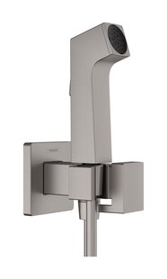 Hansgrohe bidethanddouche 1jet E EcoSmart voor koud water met douchehouder en doucheslang 125 cm, Brushed Black Chrome