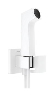 Hansgrohe bidethanddouche 1jet E EcoSmart voor koud water met douchehouder en doucheslang 125 cm, mat wit