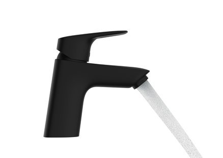 Hansgrohe Logis ééngreeps wastafelmengkraan 70 met PopUp trekwaste, mat zwart