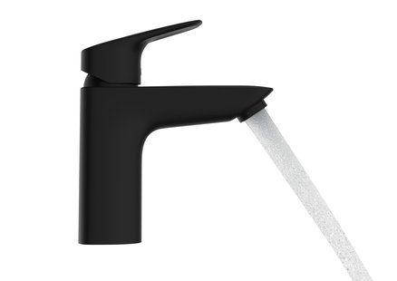 Hansgrohe Logis ééngreeps wastafelmengkraan 100 CoolStart met PopUp trekwaste, mat zwart