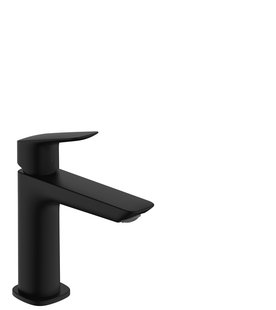 Hansgrohe Logis Fine ééngreeps wastafelmengkraan 100 met afvoerplug, mat zwart