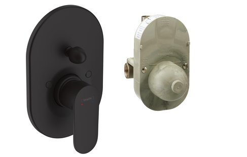 Hansgrohe Vernis Blend badthermostaat complete set inbouw, mat zwart