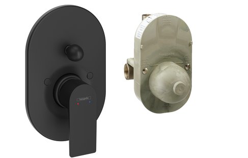 Hansgrohe Rebris E ééngreeps badmengkraan set inbouw, mat zwart