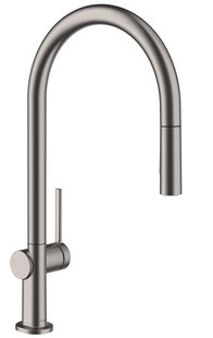 Hansgrohe Talis M54 ééngreeps keukenmengkraan 210 met uittrekbare vuistdouche en sBox, 2 straalsoorten, Brushed Black Chrome