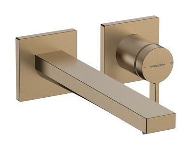 Hansgrohe Tecturis E Eéngreeps wastafelkraan inbouw voor wandmontage met uitloop 22,5 cm, Brushed Bronze