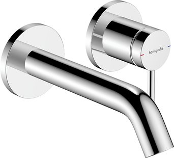 Hansgrohe Tecturis S ééngreeps wastafelkraan inbouw voor wandmontage, met uitloop 16,5 cm, chroom