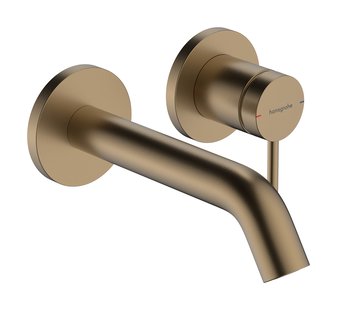 Hansgrohe Tecturis S ééngreeps wastafelkraan inbouw voor wandmontage, met uitloop 16,5 cm, Brushed Bronze