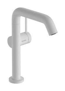 Hansgrohe Tecturis S ééngreeps wastafelkraan 210 Fine CoolStart met draaibare uitloop en PushOpen afvoerplug, mat wit