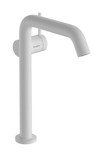 Hansgrohe Tecturis S ééngreeps wastafelkraan 240 Fine CoolStart voor waskommen, met afvoerplug, mat wit