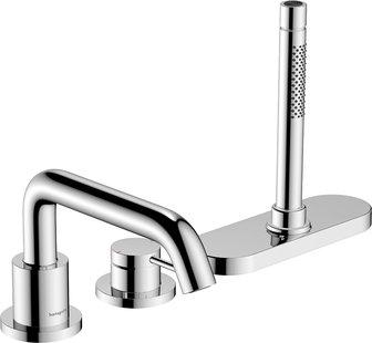 Hansgrohe Tecturis S 3-gats ééngreeps badrandmengkraan met sBox, chroom