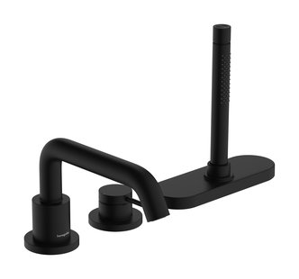 Hansgrohe Tecturis S 3-gats ééngreeps badrandmengkraan met sBox, mat zwart