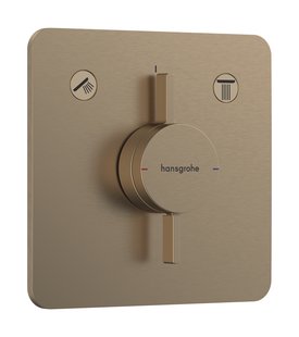 Hansgrohe DuoTurn Q kraan inbouw voor 2 functies, Brushed Bronze