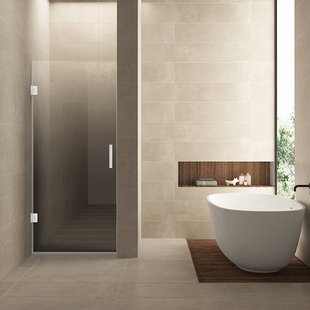 Nisdeur Links Wiesbaden Less 90x200 cm 8 mm Nano Spiegelrook- Naar Helder Glas Mat Wit