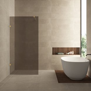 Inloopdouche Wiesbaden Less 100x200 cm 8 mm Nano Vintage Brons Glas Geborsteld Messing