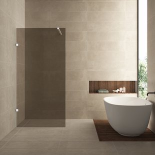 Inloopdouche Wiesbaden Less 90x200 cm 8 mm Nano Vintage Brons Glas Mat Wit