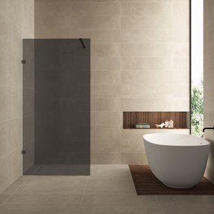 Inloopdouche Wiesbaden Less 120x200 cm 8 mm Nano Rookglas Mat Zwart