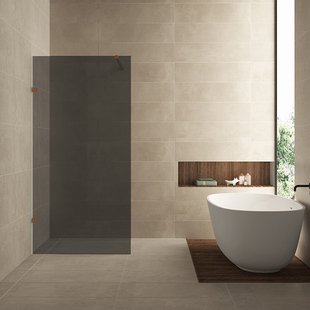 Inloopdouche Wiesbaden Less 120x200 cm 8 mm Nano Rookglas Geborsteld Brons Koper