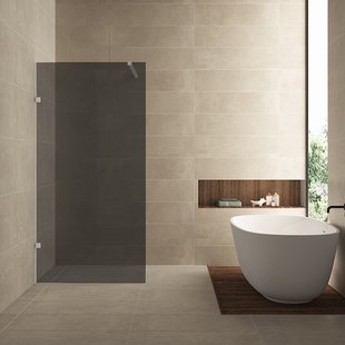 Inloopdouche Wiesbaden Less 90x200 cm 8 mm Nano Rookglas Geborsteld Staal