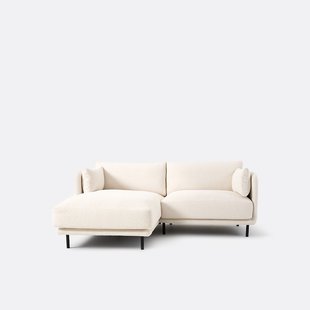 Compacte hoekbank links, fijne badstof, Victor