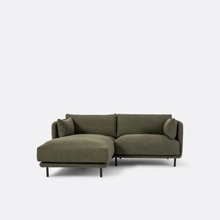 Compacte hoekbank links, fijne badstof, Victor