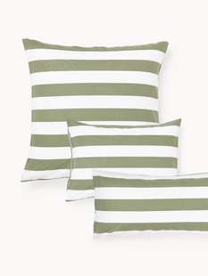 Gestreepte katoenen omkeerbare kussenhoes Lorena
