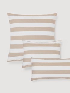 Gestreepte katoenen omkeerbare kussenhoes Lorena