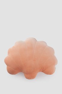 Lichtoranje schelpvormig velvet kussen