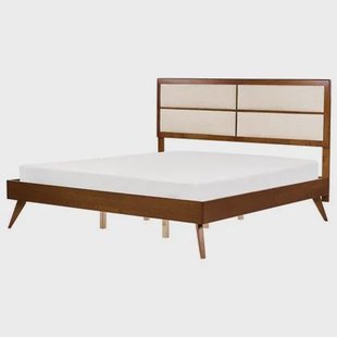 Beliani - POISSY - Tweepersoonsbed - Lichtbeige - 180 x 200 cm - MDF