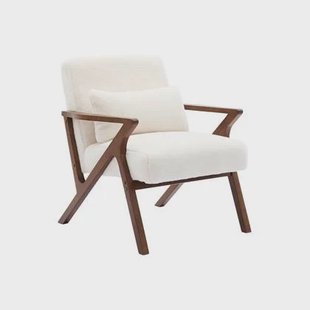 sweeek - Scandinavische fauteuil in walnoot gebeitst heveahout,