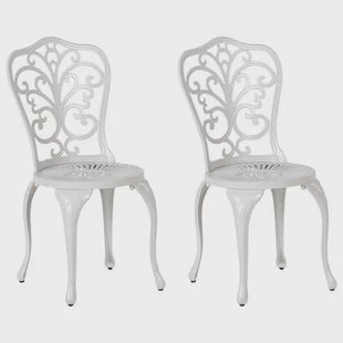 Beliani - TRIORA - Tuinstoel set van 2 - Wit - Aluminium