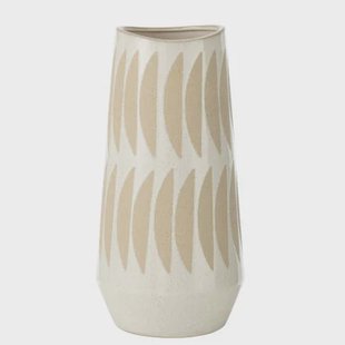 J-Line vaas Kai - keramiek - beige|wit - large - 40 cm hoog