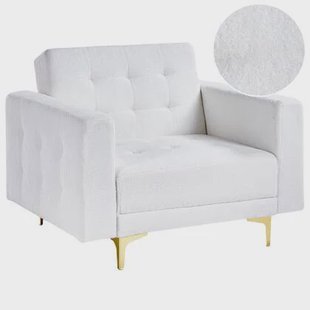 Beliani - ABERDEEN - Fauteuil - Wit - Bouclé