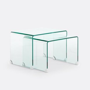 Nesttafeltjes van gehard glas, Joan