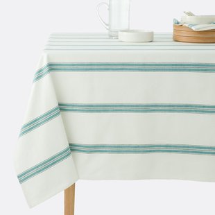 Gestreept geweven-geverfd katoenen tafelkleed, Boisseau
