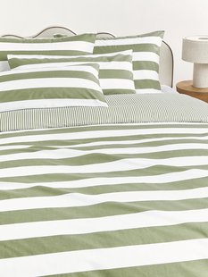 Gestreept katoenen omkeerbaar dekbedovertrek Lorena