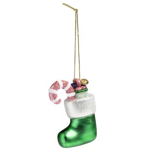 &amp;klevering Christmas Stocking Roodtbal Ornament Groen