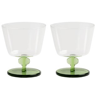 &amp;klevering Petal Glas Set Van 2 Green