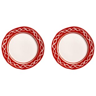 &amp;klevering Festivo Dinerbord&Oslash;22,5 Set Van 2 Rood