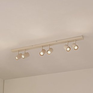 Lindby plafondspots Kardis, beige, 6-lamps, metaal, GU10