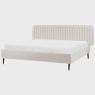 Beliani - BRIN - Tweepersoonsbed - Beige - 180 x 200 cm - Fluweel