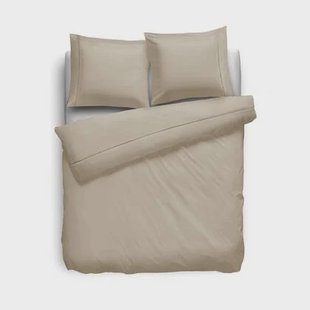 Eleganzzz Dekbedovertrek Uni Perkal Katoen Met Bies - zand