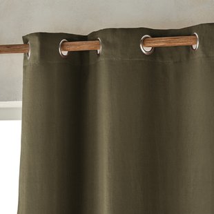 Verduisteringsgordijn van gewassen linnen, oogjes, Private