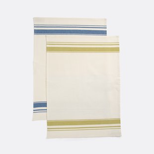 Set van 2 gestreepte katoenen theedoeken, Barjac
