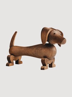 Handgemaakt decoratief object Dog van walnoothout